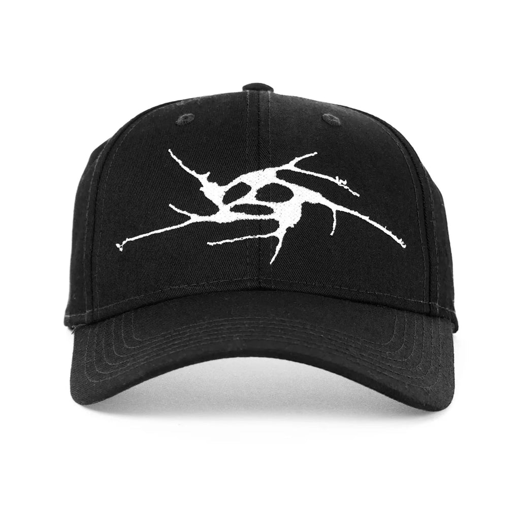 A LIMOSINE SPIRAL HAT BLACK with a white logo on it.