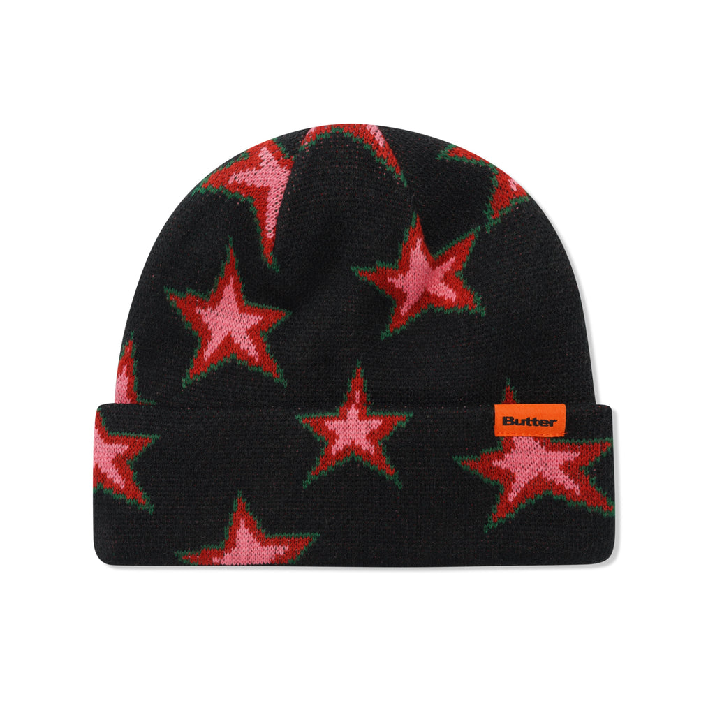 A BUTTER GOODS STAR BEANIE BLACK.