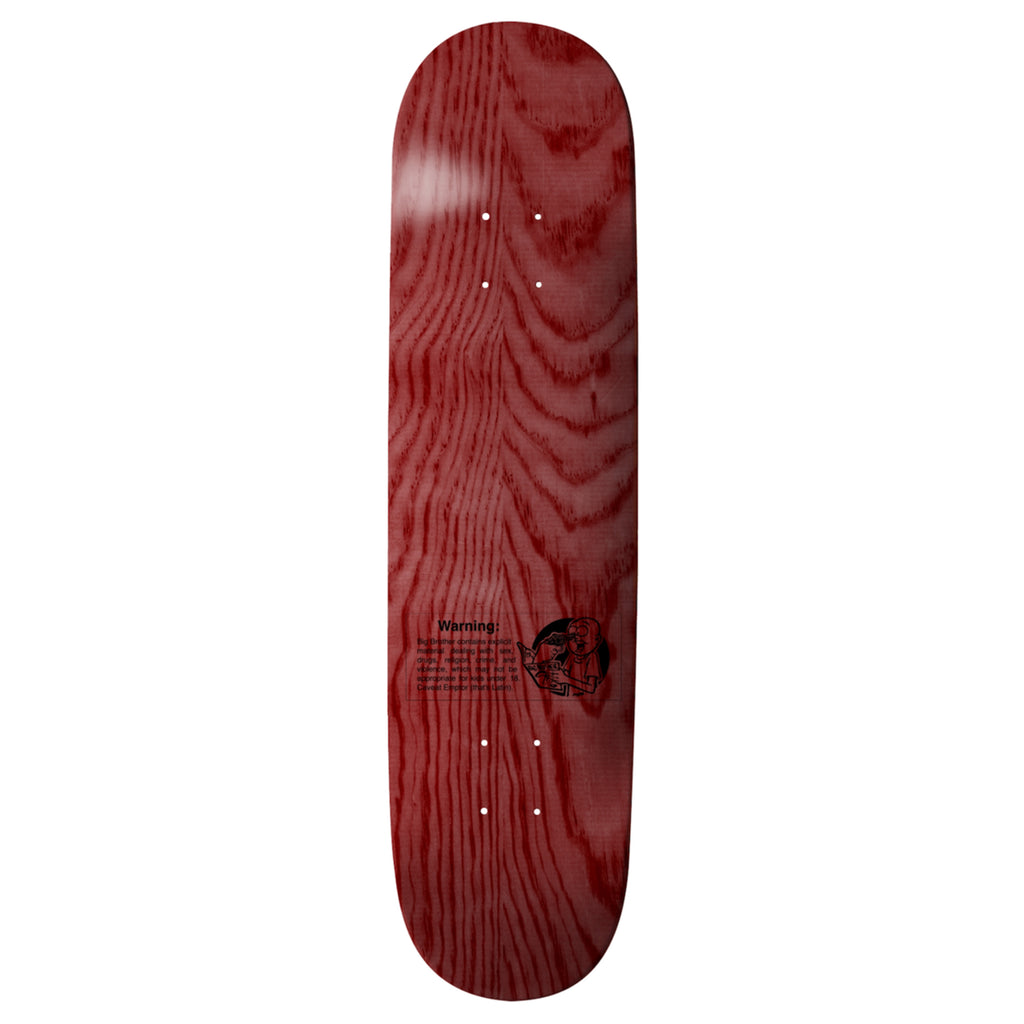 A bold red skateboard adorned with a slick black THANK YOU logo, perfect for skateboarding enthusiasts and fans of Tim Gavin.