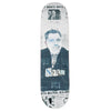 A THEORIES NYLE LOVETT HOFFA skateboard deck featuring a collage design with newspaper clippings and a portrait of a man in the center, captioned "THEORIES GRIDWALKER.