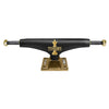 A front view of the THUNDER TRUCKS TYSHAWN PRO ENDGAME 148 (SET OF TWO) skateboard trucks in black and gold, featuring an 8.25" axle and "TYSHAWN" printed in gold on the hanger.