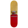 The TOY MACHINE CORDANO RUSSELL HOLY SPIRIT MACHO TECH skateboard deck features a red and natural wood finish, a horned helmet graphic, and "Cordano Russell" in white. Model: TECH8.75.
