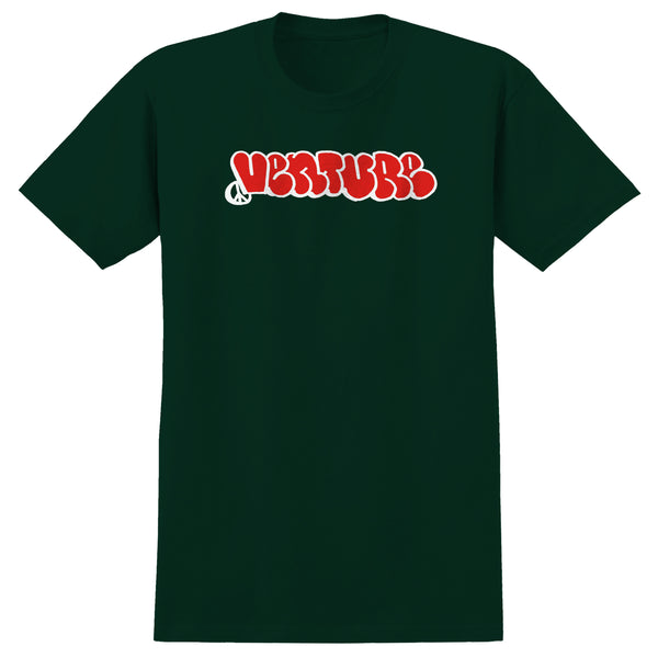 A VENTURE forest green tee with the word 'survival' on it.