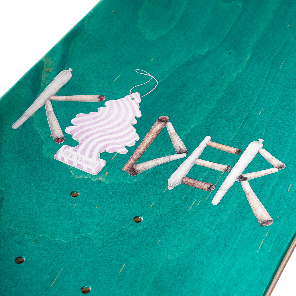 An artwork of a VIOLET skateboard with the keyword "Koder" prominently displayed.