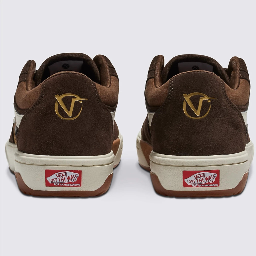 Vans ROWAN 2 chocolate brown skate shoes featuring ImpactWaffle Technology.