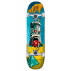 A skateboard with an image of a castle and a dice, featuring the WALTZ TOWER BLUE STAIN COMPLETE by WALTZ.