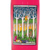 The WELCOME CHRIS MILLER LOVE IS ESSENTIAL ON GAIA skateboard deck features art inspired by Andrew Snarr and Panther Widow, with abstract white trees, a yellow bird, a reclining figure, and a brown animal.