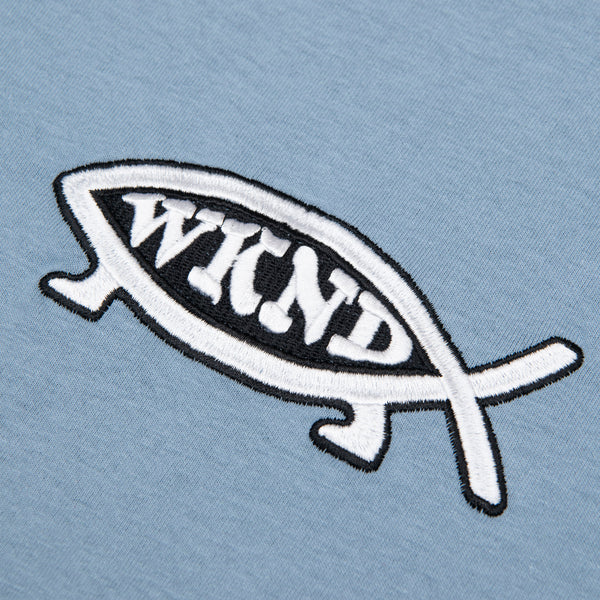 A WKND EVO FISH TEE SLATE with the word WKND on it.