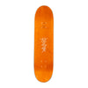 A WKND EVO FISH BROWN skateboard with a white logo on it.
