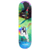 The WKND JORDAN TAYLOR SD1 skateboard deck by WKND features a shovel nose and a vibrant graphic of a person by a car with its hood up, a winged figure near water, and bold graffiti-style text at the bottom.