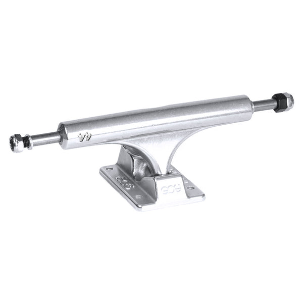A set of two silver Ace AF1 44 Inverted Hollow trucks with standard baseplate, axle, and kingpin, photographed on a plain white background. Ideal for skateboard axles and compatible with rethreading axle nuts.