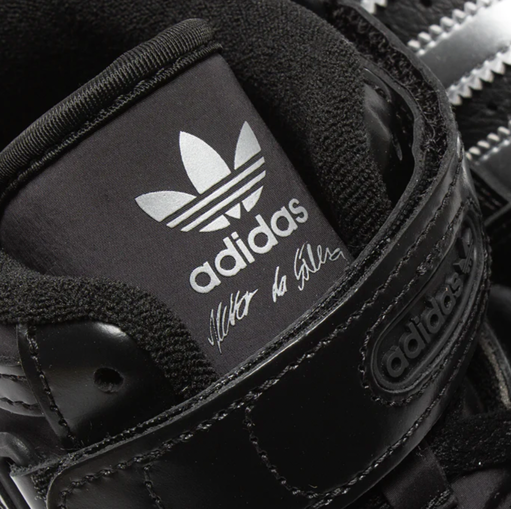 Heito da silva's signature printed on the tongue of his adidas collab