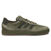 The ADIDAS TYSHAWN 2 OLIVE/GUM is a green suede and leather sneaker with three dark green stripes, a gum rubber sole, and cupsole construction inspired by the original Tyshawn skateboarding shoes.
