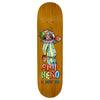 The ANTIHERO KANFOUSH BOZOS TRUE FIT wooden skateboard deck, sized at 8.38", features a colorful cartoon of a clown holding a decapitated head. The text "Anti Hero" and "Kanfoush" is written below, making it a standout ANTIHERO skateboard for any collection.