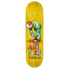 Yellow 8.25" skateboard deck branded as ANTIHERO TRUJILLO BOZOS, featuring an illustration of a sad clown tying shoelaces with the text "ANTIHero Trujillo" printed below in colorful letters.