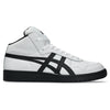 The ASICS JAPAN PRO MID WHITE / BLACK is a sleek mid-top sneaker with a black sole, suede paneling, and signature black side stripes—perfect for stylish skateboarding with bold detailing.