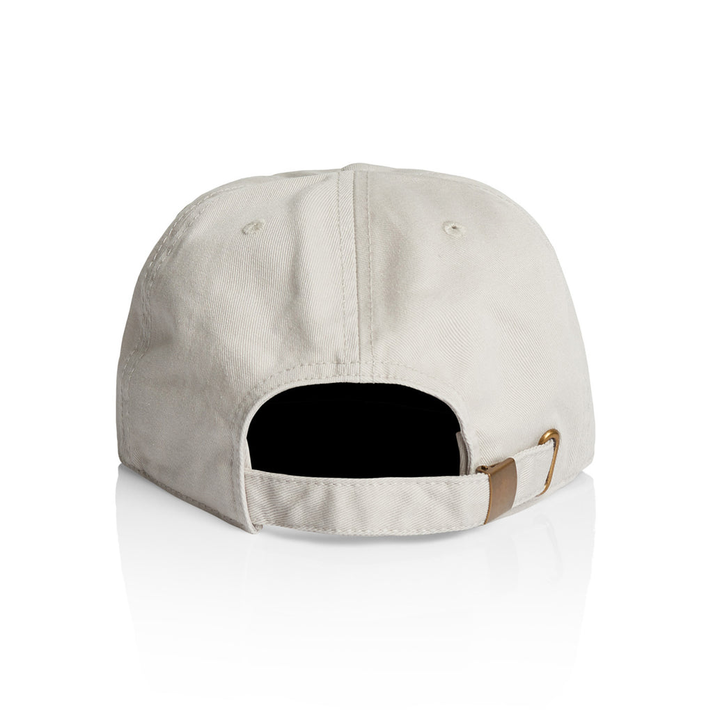 An adjustable BLUETILE HEART OF COLUMBIA PATCH HAT BONE with a brown strap, by Bluetile Skateboards.
