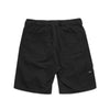 A BLUETILE CANVAS WORK SHORT BLACK by Bluetile Skateboards on a white background made of cotton duck canvas with side pockets.