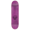 The ZERO X BAM SINGLE SKULL by ZERO is a purple 8.25" skateboard deck with Bam Margera's black skull graphic and "BAM" printed above the skull near the bottom.