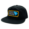 The BLUETILE heart of Columbia patch hat black with an adjustable fastener - the heart of Columbia snapback hat by Bluetile Skateboards.