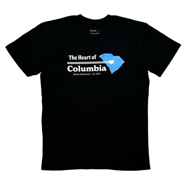 The Bluetile Skateboards BLUETILE Heart of Columbia tee - the best black t-shirt.