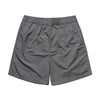 The BLUETILE LOGO SWIM SHORTS SHADOW by Bluetile Skateboards feature quick-dry fabric, an elastic waistband, and a "bluetile" logo printed near the left leg’s bottom hem.