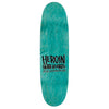 A turquoise HEROIN FEAR & LOATHING 25 EGG skateboard deck, special edition, made from 9.5-7 Ply North American Hard Rock Maple with a symmetrical shovel shape for the HEROIN SEEING DOUBLE series.