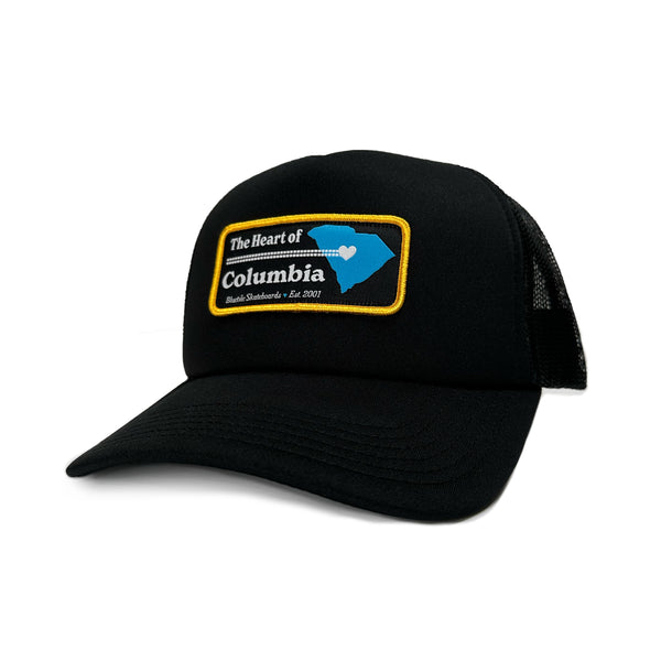 A BLUETILE "HEART OF COLUMBIA" TRUCKER BLACK hat.
