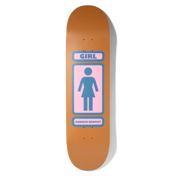The GIRL BROPHY 93 TIL Skateboard from GIRL features the iconic "93 Til" graphic, showcasing a vibrant and eye-catching design. Perfect for skaters who want to make a stylish statement while cruising around town.