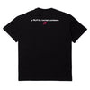 The Carpet Co. BRAT TEE BLACK with the text "a film by carpet company" and a small rose pink star logo on the back.