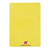 Yellow business card with the "Carpet Co." logo and a pink star at the bottom.