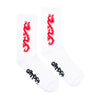 The STANCE CARPET CO. DRAGON SOCK WHITE features custom dragon artwork on the sides and bold black CARPET CO. text near the toes.