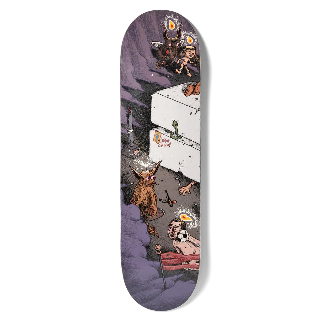A GIRL CARROLL MONUMENTAL skateboard deck with a cartoon character on it.