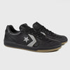 A pair of CONVERSE CONS LOUIE LOPEZ PRO 2 TOTAL ECLIPSE / SWAMP CORE skate shoes with white logos, black laces, and gum soles from CONVERSE, known for excellent boardfeel, displayed on a plain light gray background.