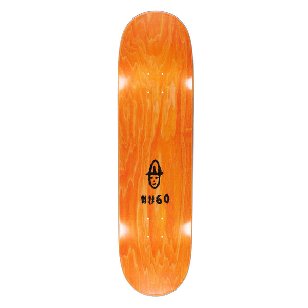 A LIMOSINE skateboard with an orange LIMOSINE logo on it.