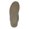 The image shows the sole of an ES éS ACCEL BLACK shoe featuring a hexagonal tread, gum rubber outsole, and a raised logo near the heel.