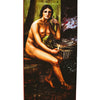 A detailed painting of a nude woman by a trash can holding a lit match appears on the bottom of the FUCKING AWESOME DILL EPITHETS OF INTEGRITY skateboard deck by FUCKING AWESOME.