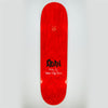 An 8.44-inch red FUCKING AWESOME AIDAN BE CAREFUL popsicle board with black and white center text, featuring "ADAN" and a signature below it from the brand FUCKING AWESOME.