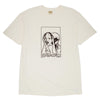 FUCKING AWESOME THE VEILED DRAGON TEE OFF WHITE featuring a black line drawing of two figures and the words "FUCKING AWESOME" below the illustration, by FUCKING AWESOME.