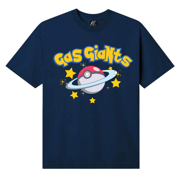 A GAS GIANTS blue t-shirt with the words "gas lights" on it.