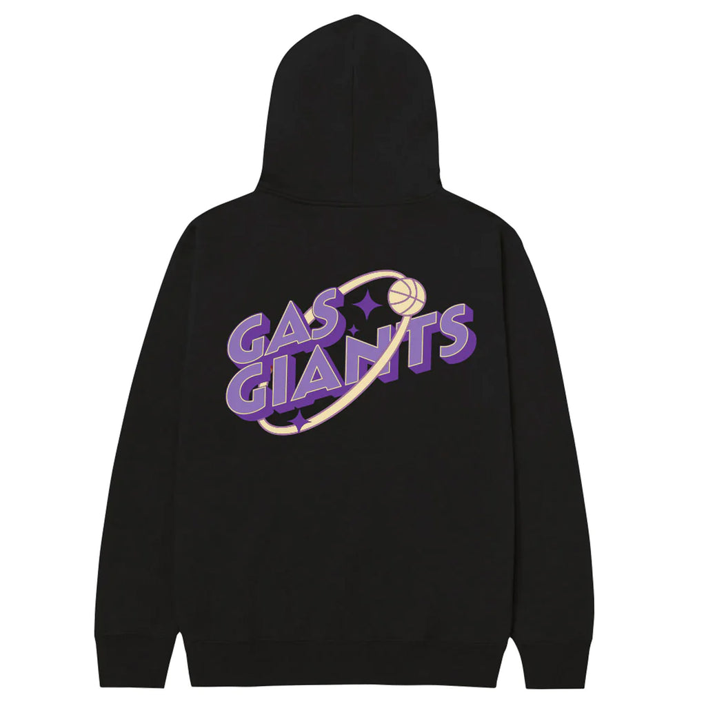 A GAS GIANTS ORBIT HOODIE BLACK with the words GAS GIANTS on it.