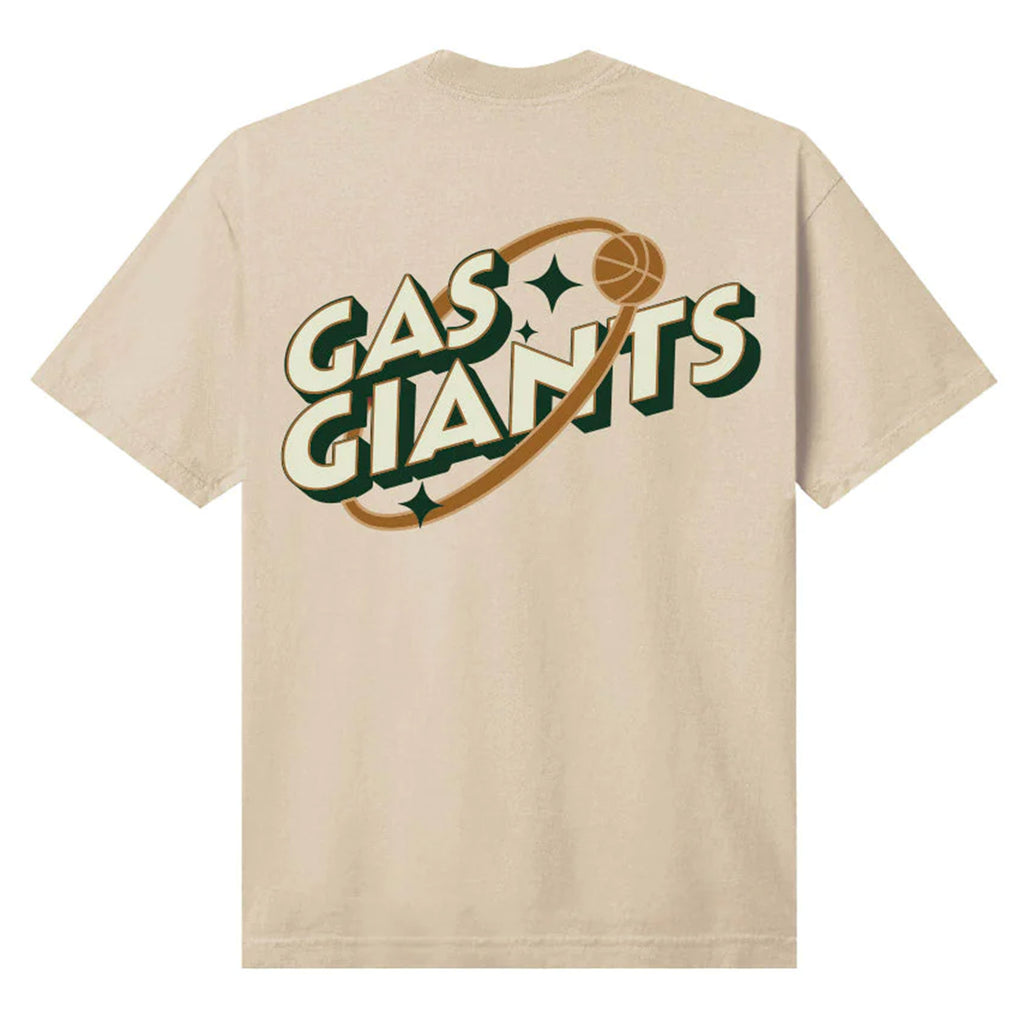 A GAS GIANTS ORBIT TEE CREAM t-shirt featuring the phrase "Gas Giants" by GAS GIANTS.
