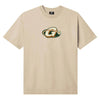 A GAS GIANTS ORBIT TEE CREAM featuring a G LOGO in green and gold.