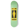 A green skateboard with the word "girl" on it, designed for GIRL GEERING enthusiasts, made by GIRL GEERING 93 TIL.