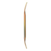 The HARDBODY SABER RAINBOW skateboard deck by HARDBODY is displayed from the side, showcasing its concave profile and multi-layered construction.