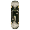 The HARDBODY HJALTE BIKE UNDERNEATH is an 8.5 skateboard deck by HARDBODY, showcasing a mirrored HJALTE BIKE graphic on a sleek black background.