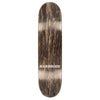 The HARDBODY OD BLACK FLAME is an 8.5-inch wooden skateboard deck featuring a dark, streaked finish with "HARDBODY" printed in white near one end.