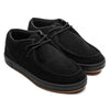 The IPATH CATS BLACK SUEDE shoes from IPATH are a pair of black suede shoes with lace-up closures, featuring a minimalist design, Ortholite insoles for added comfort, and textured rubber soles.