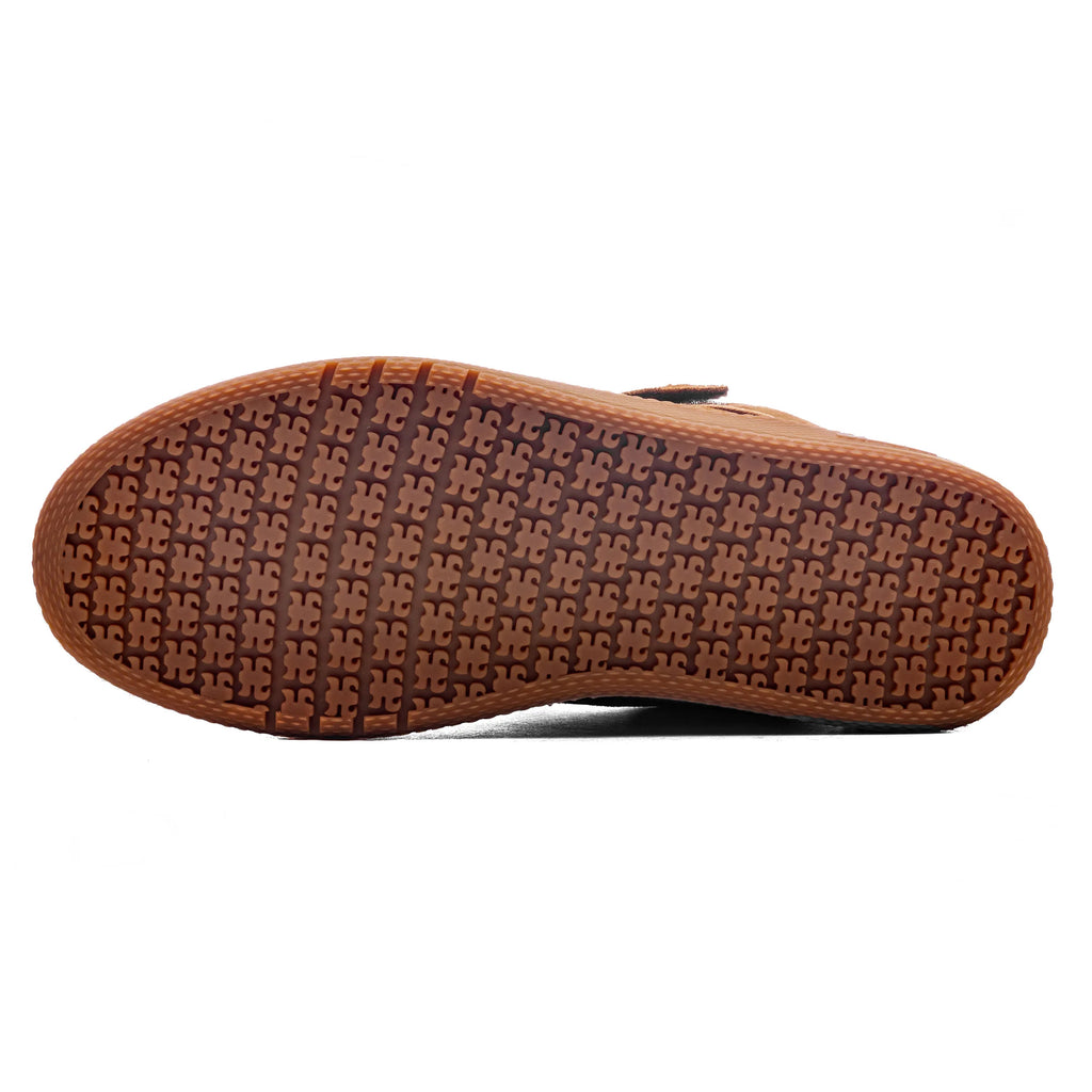 The image displays the sole of an IPATH GRASSHOPPER COGNAC SUEDE shoe, featuring a detailed brown, patterned tread, characteristic of IPATH shoes.