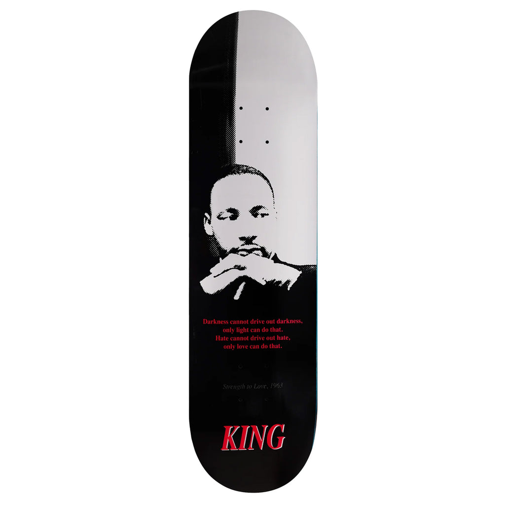 Martin Luther King skateboard deck featuring KING STRENGTH TO LOVE Tyshawn Jones - 8 0.